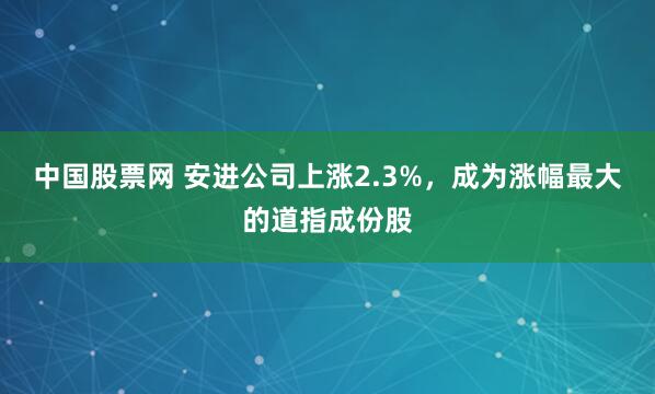 中国股票网 安进公司上涨2.3%，成为涨幅最大的道指成份股