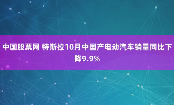 中国股票网 特斯拉10月中国产电动汽车销量同比下降9.9%